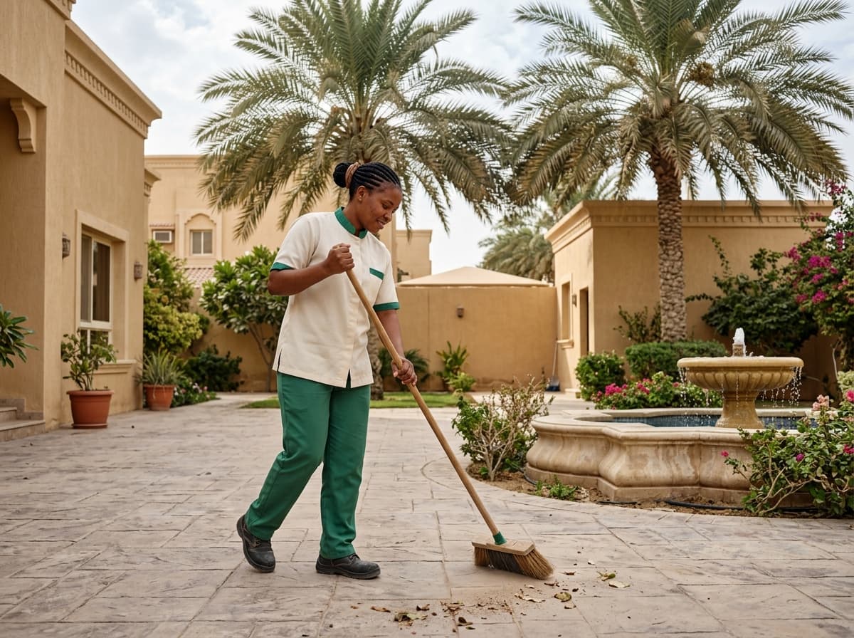 فناء مجمّع مشترك نظيف في الرياض